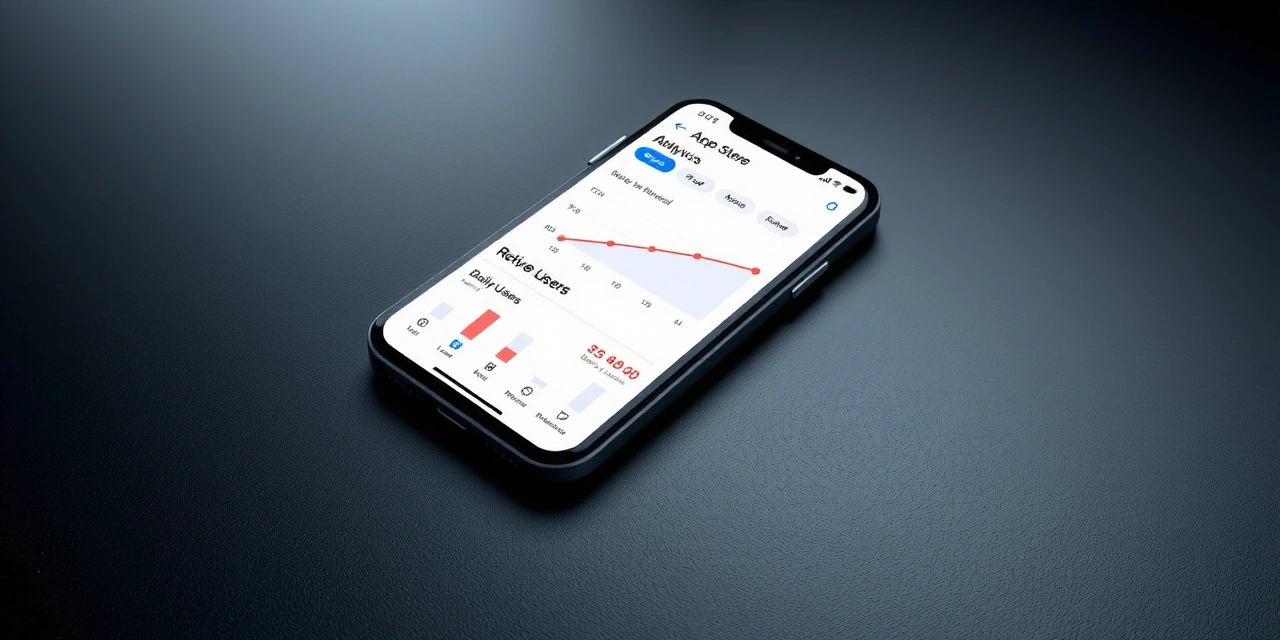 Analytics dashboard on mobile screen